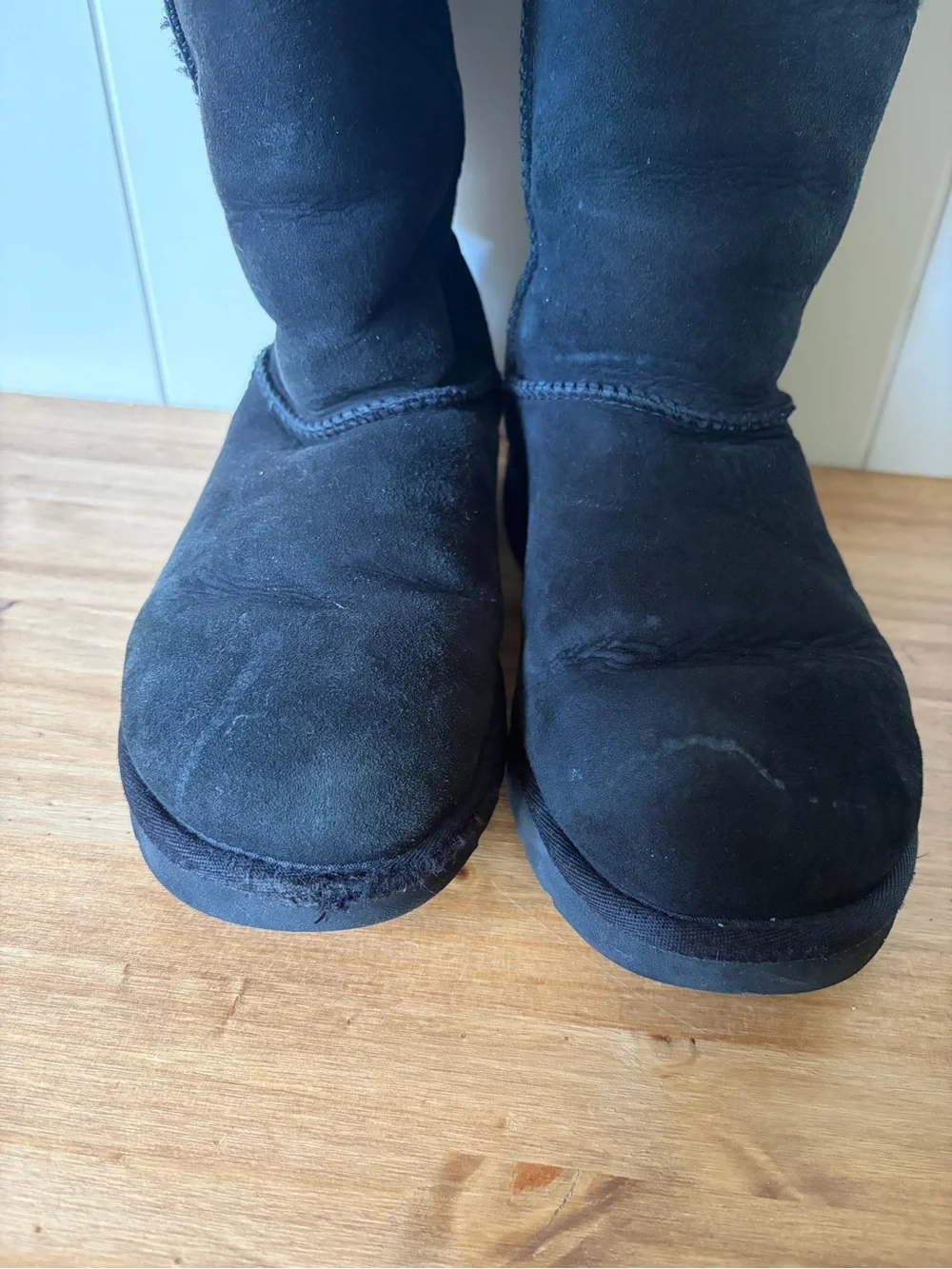 Ugg Classic Tall Black Shearling Women's Suede Boot Wool Size 8